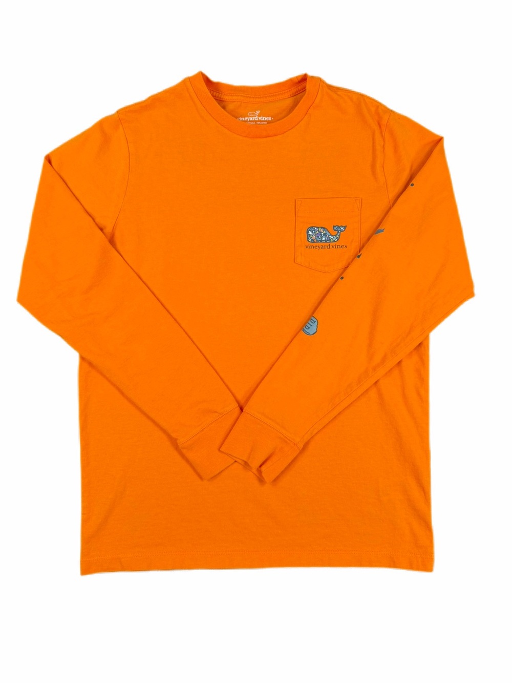 VINEYARD VINES Trick or Treat Long Sleeve Graphic Pocket Tee - Medium
